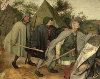 Parabole des aveugles, détail de trois hommes aveugles, 1568 (détail) - Pieter Bruegel the Elder